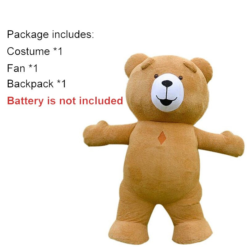 US stock Inflatable Polar Bear Costume Mascot for Advertising Christmas Halloween Adult Fursuit Panda Gorilla Carnival Suit