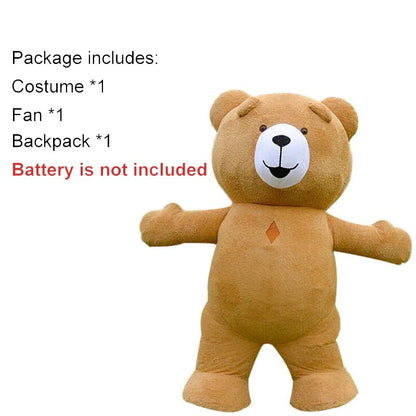 US stock Inflatable Polar Bear Costume Mascot for Advertising Christmas Halloween Adult Fursuit Panda Gorilla Carnival Suit