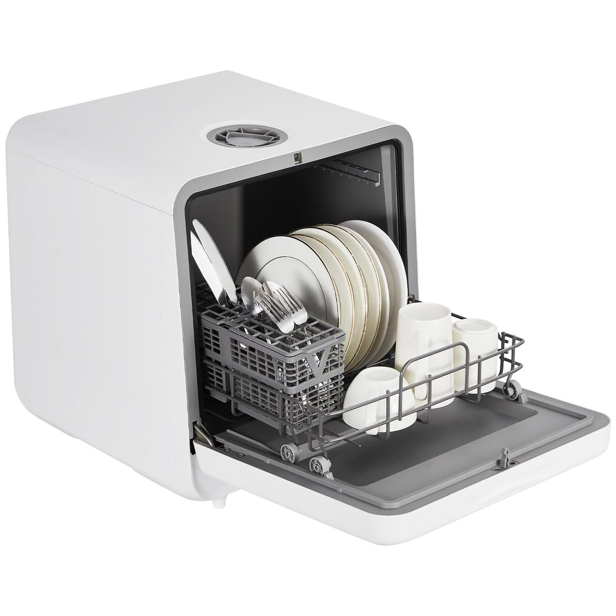 120V/900W Countertop Dishwasher, Portable Compact Dishwasher with Faucet & Manual Water Tank (5L), 6 Programs, Ideal for RV, Apartments, Small Kitchens