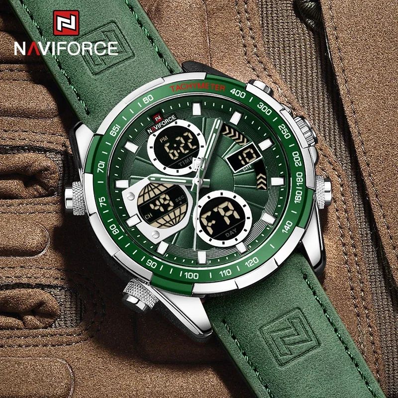 NAVIFORCE Men Military watch Multifunction Chronograph Sports 3ATM Waterproof alarm mode Day And Date Display Male Gifts Clocks