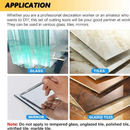Cortador De Cerâmica E Vidro 2 Em 1 Ferramenta Manual De Construção Portátil Conjunto De Cortador De Vidro Diamantado Para Corte De Azulejos Profissional