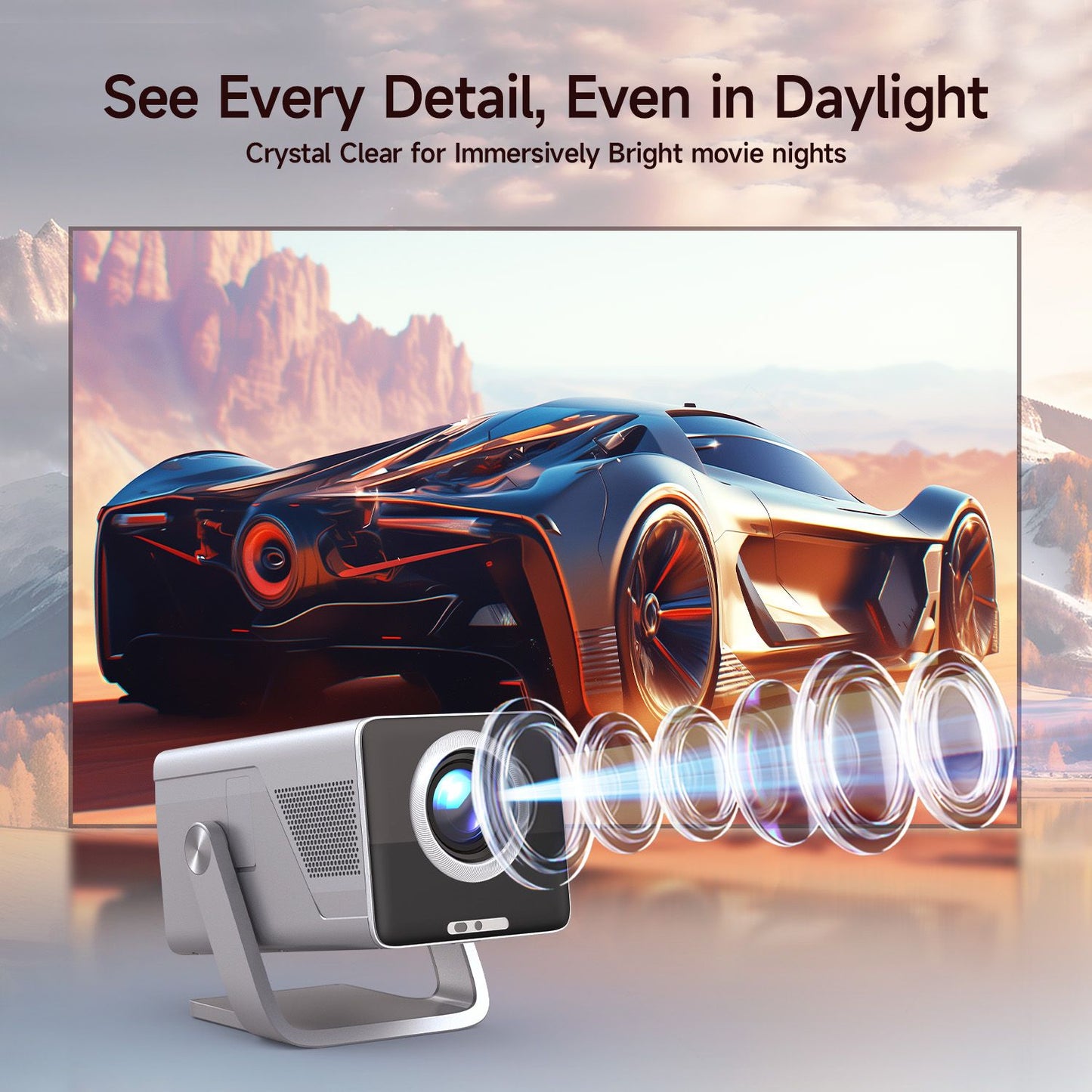 Magcubic 8K Support HD 1080P 1000ANSI X7 Projector With 5W Speaker Android 14 WiFi6 BT5.4 Outdoor Video Home Theater Projector