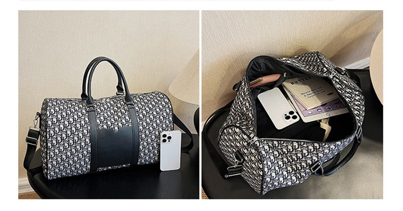 Women's Travel Totes Gym Bag Duffle Sports Fitness Business Casual Luggage Canvas Letter Handbag Outdoor Shoulder Weekend Bag