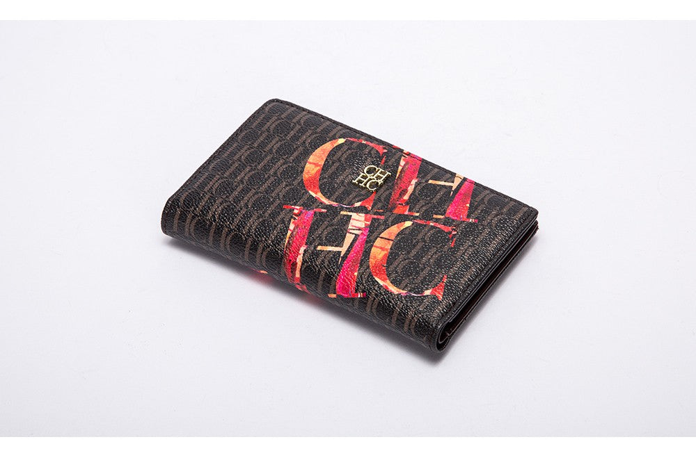 Printed Women's Long Wallet Luxury Brand Retro Classic PVC Material 2025 New Fashionable Simple Card Bag