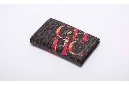 Printed Women's Long Wallet Luxury Brand Retro Classic PVC Material 2025 New Fashionable Simple Card Bag