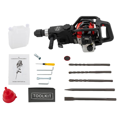 Martelo Demolidor Elétrico de 1000W | Martelo Demolidor a Gasolina de 33cc | Martelo Quebra-Rocha para Abertura de Fendas no Solo