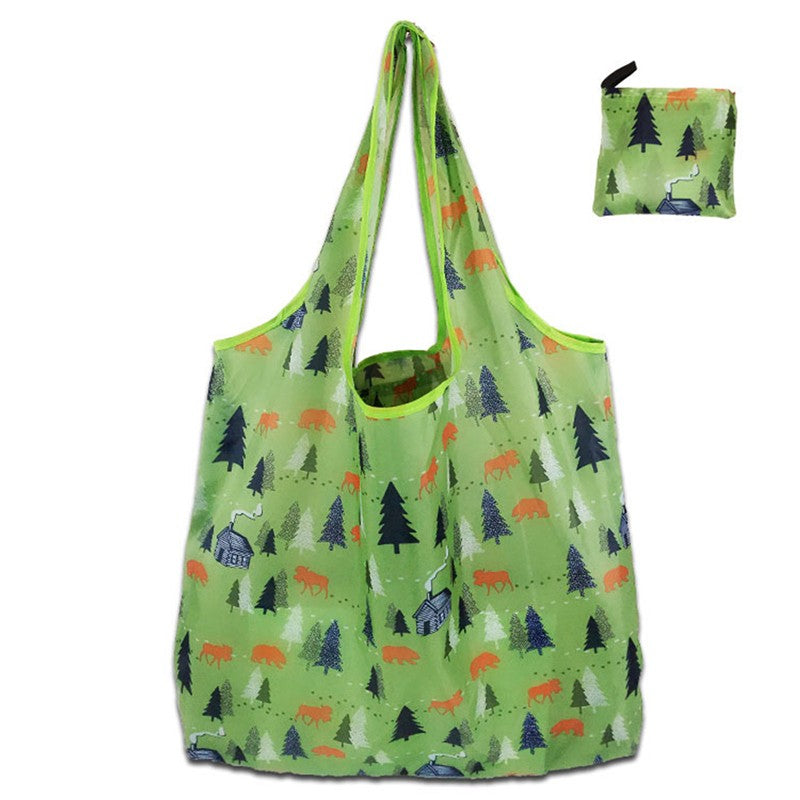 Foldable Floral Printed Casual Tote Female Handbags Single Shoulder Shopping Bags Daily Use Environment Protection Beach Bag