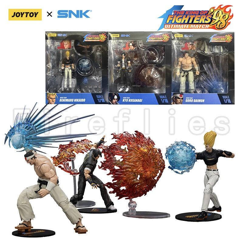 1/18 JOYTOY Action Figure SNK KOF 98UM Hero Team Kyo Kusanagi Goro Daimon Benimaru Nikaido Anime Model Toy