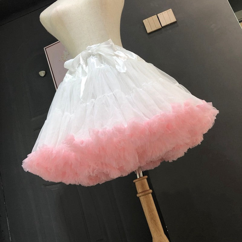 Crinoline Inner Bustle Cosplay Tutu Puffy Women Flower Style Lolita Fluffy Petticoats Cancan Skirt Under Wedding Dress