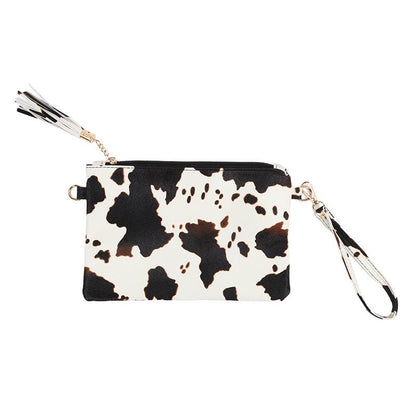 Women Handbag Clutch Leopard Print Cow Print Small Bag Purse Party Large Capacity Envelope Wristlet Bag PU Briefcase