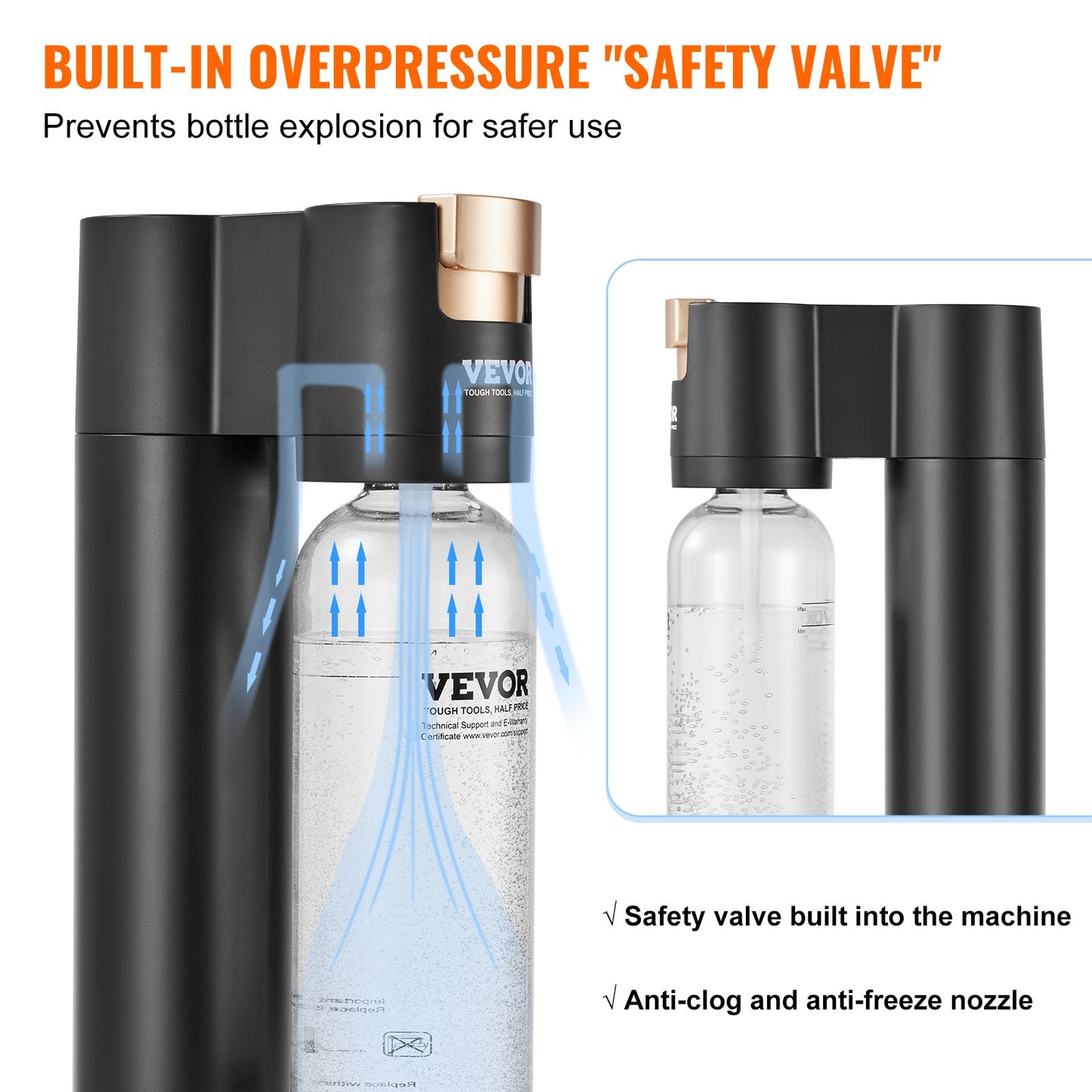 SucceBuy Sparkling Water Maker Soda Maker Machine for Home Carbonating Seltzer Water Starter Kit with BPA free 1L PET Bottle