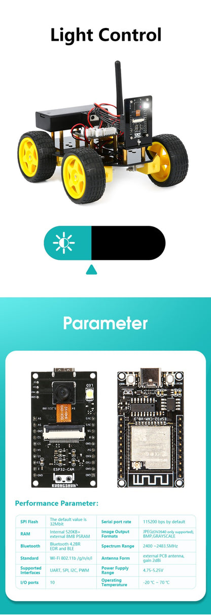 ESP32 Smart Robot Car Kit Carro de Controle Remoto para Projeto de Programação Arduino Kit de Codificação Científica de Educação STEM