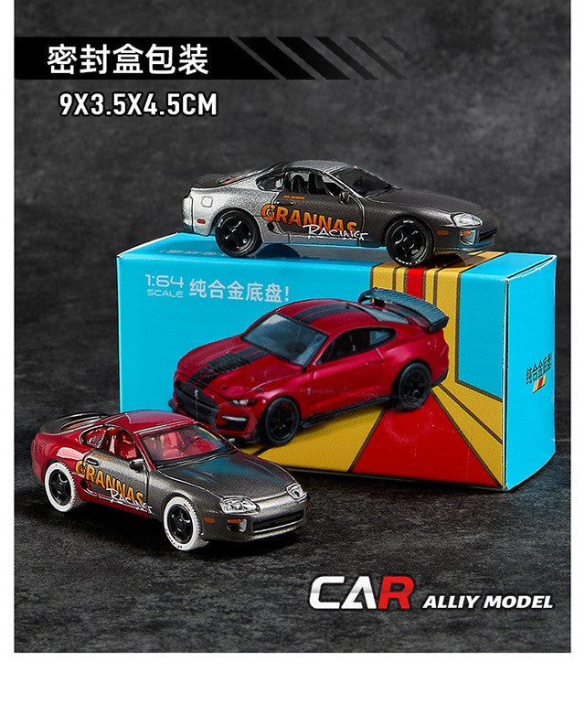 1:64 GT500 Supra Pontiac Carro Esportivo de Liga Modelo Miniatura de Metal Série Escala Veículos Modelo Brinquedo Presente para Crianças