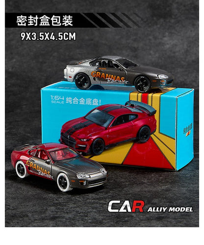 1:64 GT500 Supra Pontiac Carro Esportivo de Liga Modelo Miniatura de Metal Série Escala Veículos Modelo Brinquedo Presente para Crianças