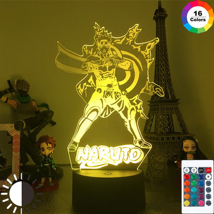 Anime Naruto Uzumaki LED Night Light Toys Akatsuki Kakashi Hatake Kid Bedroom Nightlight Itachi Uchiha 3D 7/16 colors Lamp Decor