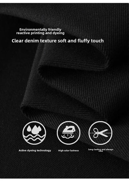 BlackJeans2024 Nova Coleção Outono/Inverno Marca da Moda Casual Slim Fit Elástica Estilo Europeu Calça Comprida Masculina Estampa Fashion