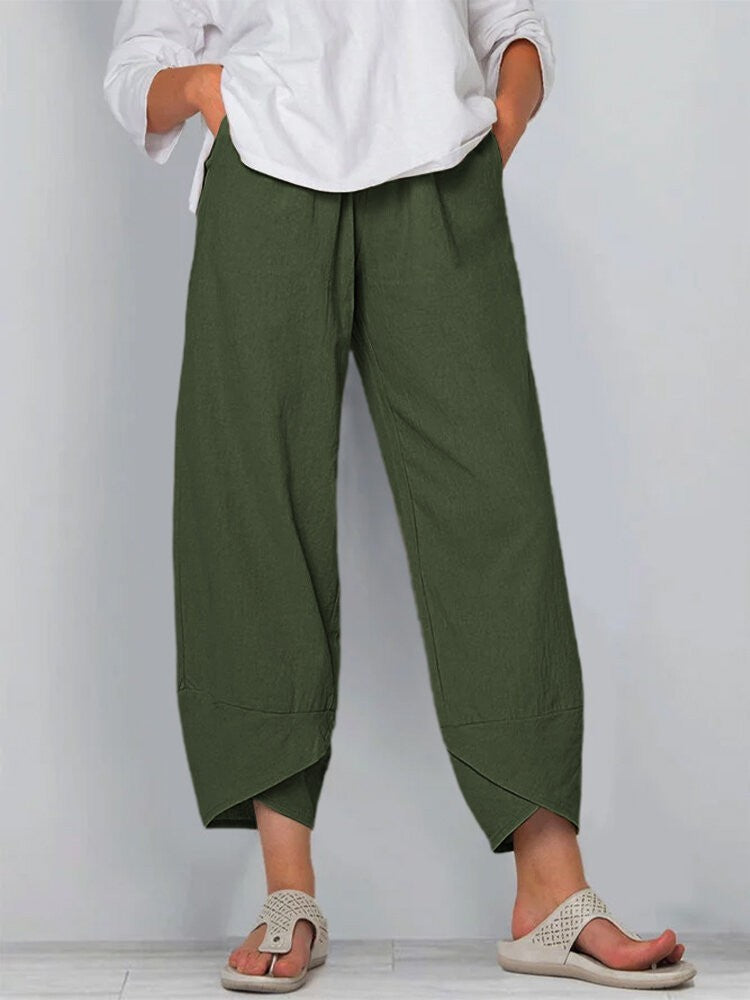 plus Size S5XL Casual Trousers Loose Fit Harlan Pants Women's Comfortable Loose Pants l Waist Nine Points Pants