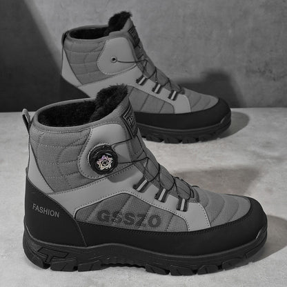 Winter New Swivel Buckle Fleece Waterproof Snow Boots Outdoor Non-slip and Wear-resistant