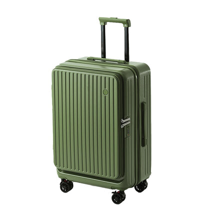 Mala de Viagem Grande Capacidade Expansível Multifuncional Abertura Lateral Case de Bordo Suporte para Copo Rodas com Freio Amortecedor