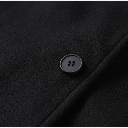 Elegant Stand Collar Woolen Jacket For Women Y2K Single Breasted Button Pockets Coat Lady 2025 Autumn Winter Street Chic Outwear