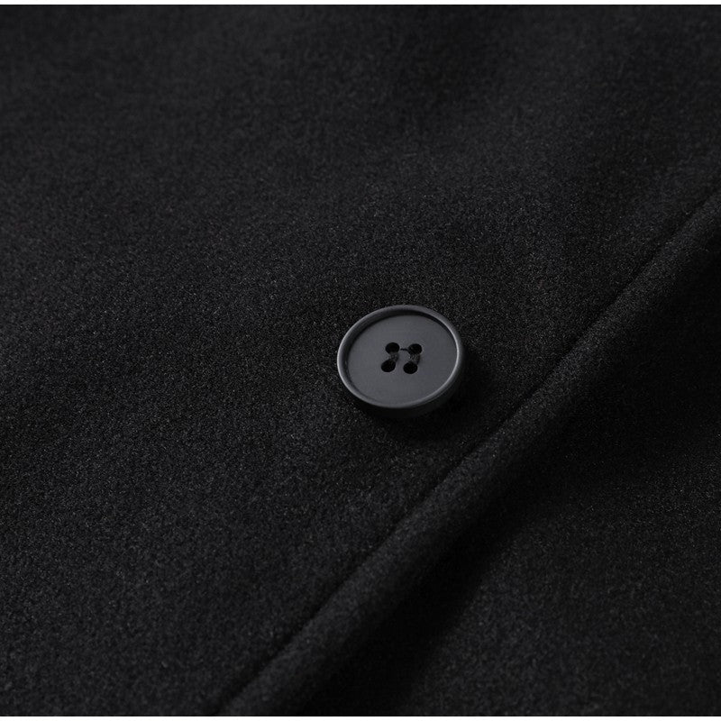 Elegant Stand Collar Woolen Jacket For Women Y2K Single Breasted Button Pockets Coat Lady 2025 Autumn Winter Street Chic Outwear