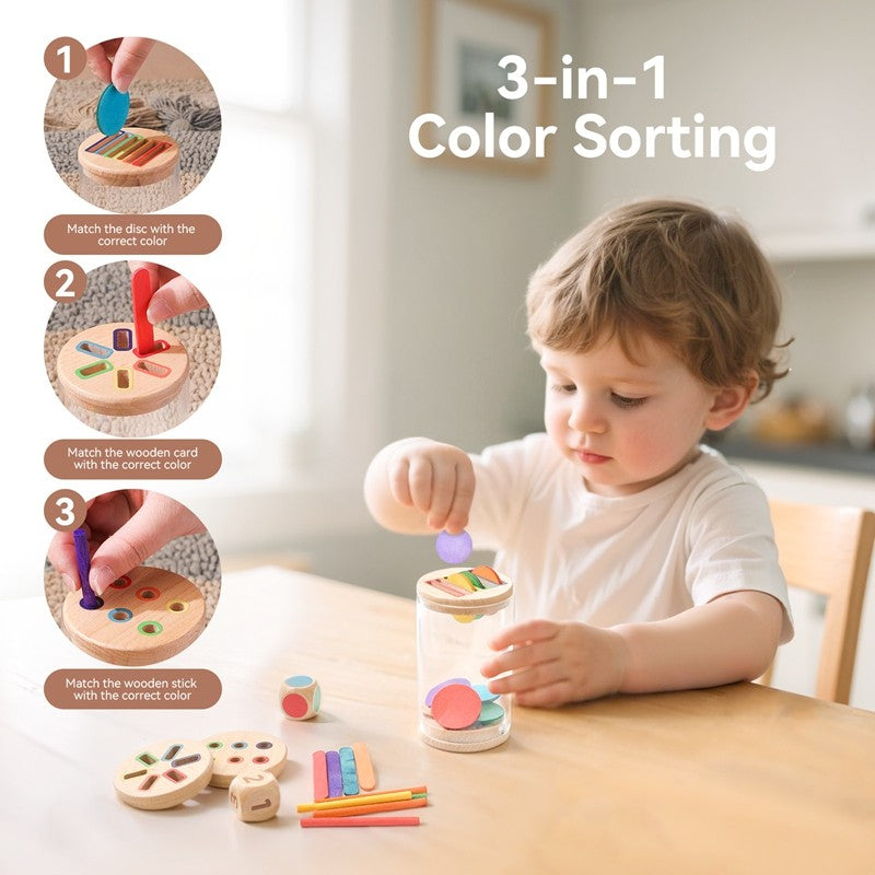 Montessori The Baby Toys Silicone Educational Toys Cognitive Toys Color Matching Bucket Toddler Toys Sensor Game Baby Games