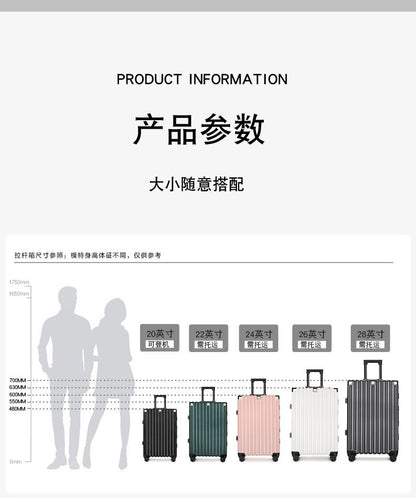 20inch 22inch 24inch 26inch Large Capacity Luggage Aluminum Frame Reinforced Anti-Collision Trolley Case Password Box Casual Suitcase Silent Wheel