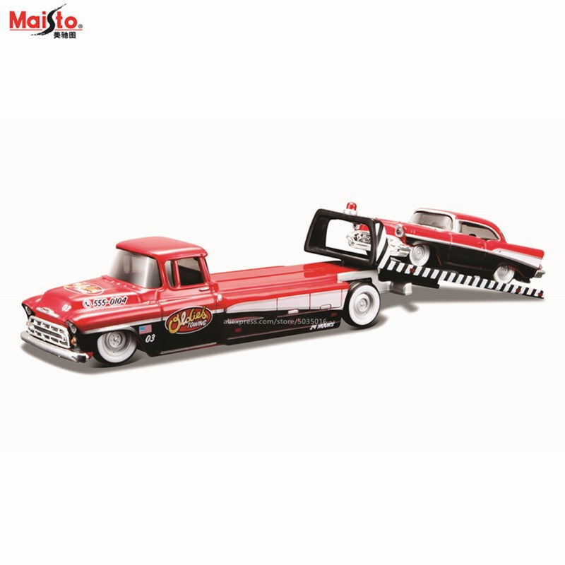 Maisto 1:64 FLATBED/1988 BMW M3 E30 1965 FORD MUSTANG elite transport Modelo de carro fundido coleção presente brinquedo