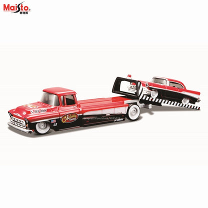Maisto 1:64 FLATBED/1988 BMW M3 E30 1965 FORD MUSTANG elite transport Modelo de carro fundido coleção presente brinquedo