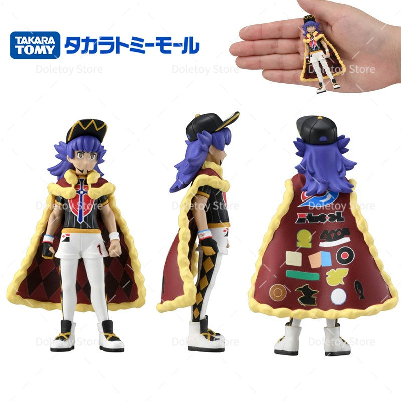 TOMY Pokémon Boneco Treinador Friede Ash Ketchum Leon Liko Cynthia Takara Tomy Bonecos de Ação PVC Série Coleção Monstro Brinquedos