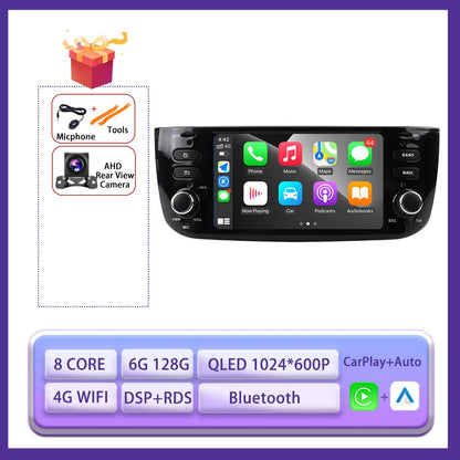 6.2 " Android 15 Auto Carplay Radio For Fiat Linea Punto EVO 2012-2015 Stereo Car Radio Multimedia Player GPS Navi Screen Tools