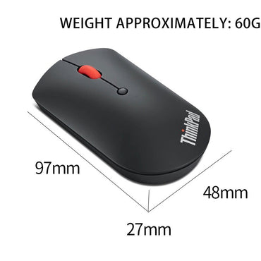Mouse Sem Fio Lenovo ThinkPad Wireless Mouse 4Y50X88822 Mouse Dual Bluetooth Mouse de Escritório Mouse Laser Preto Mouse Ergonômico Mouse para Notebook