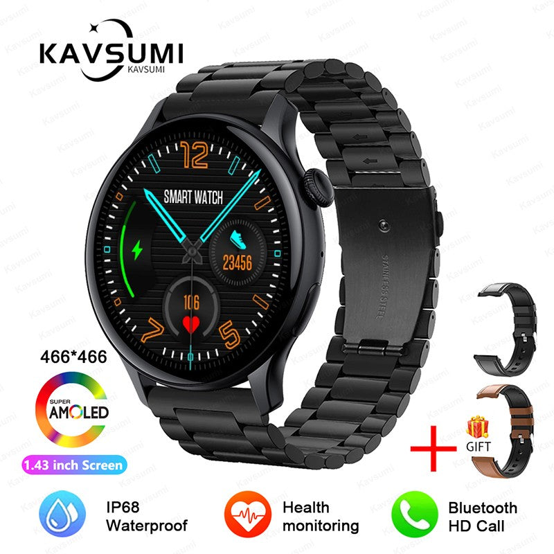 Smartwatch Feminino 2025 NFC Amoled HD GPS Monitor Cardíaco Bluetooth Ligações à Prova D'Água Para Mulheres Presente