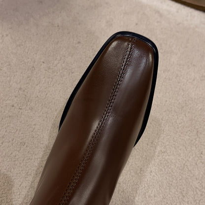 High Quality High Heel Boots Women Leather Winter Boots Women Comfortable Warm Fur Women Ankle Boots Shoes Black Brown D159