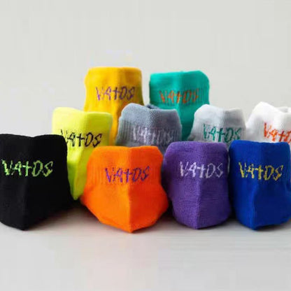 5 Pairs Men Bright Colored Ankle Socks Breathability Fashionable Casual Street Style Deodorizing Invisible Travel Running Socks