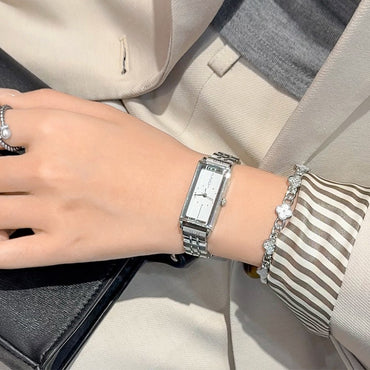 GEDI Square Watch Stainless Steel Gold Vintage Watches for Woman Luxury Elegant Waterproof Quartz Wristwatch Gifts Girlfriend