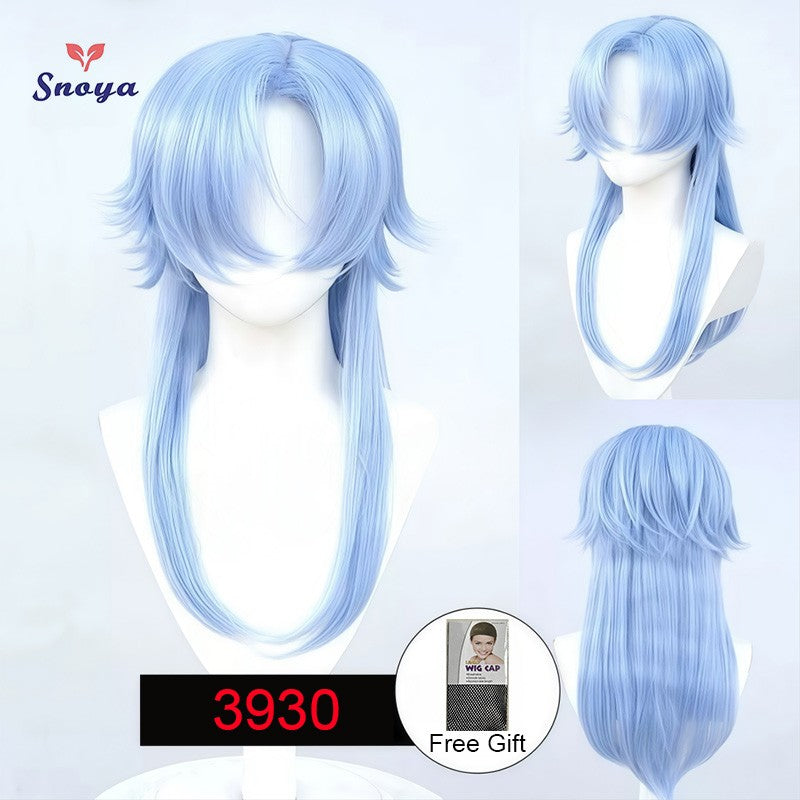 Snoya Versatile Long Synthetic Wolf Tail Cosplay Wig Suitable for Cosplay Parties Halloween Gaming And Anime Red Purple Yellow