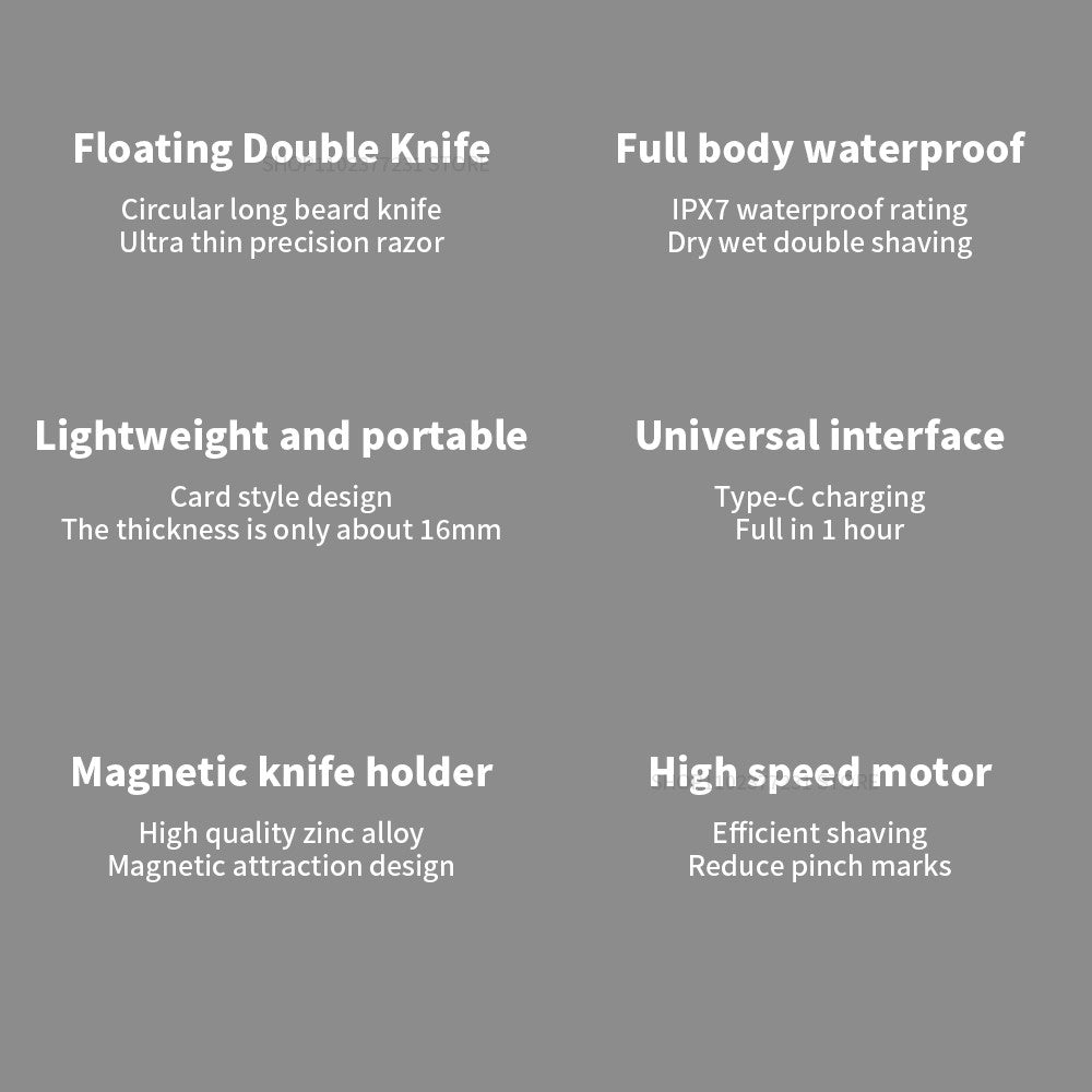 Xiaomi Mijia Electric Shaver Reciprocating Dual Cutter Blade Waterproof Mini Portable Rechargeable Magnetic Knife Holder Razor