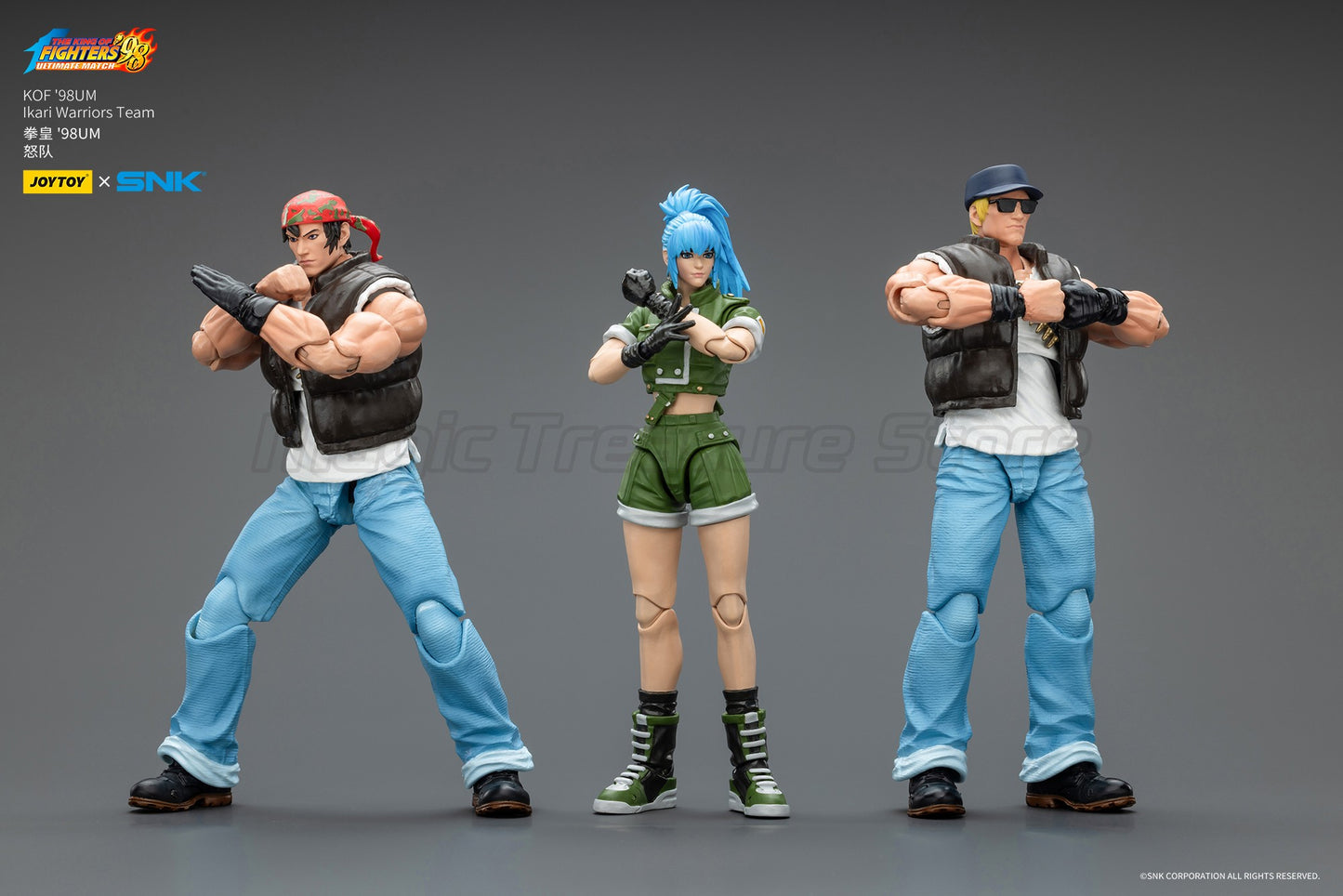 ?MT?JOYTOY Boneco de Ação 1/18 SNK KOF'98UM Ikari Warriors Team Ralf Jones Clark Still Leona Heidern Modelo de Brinquedo Presente