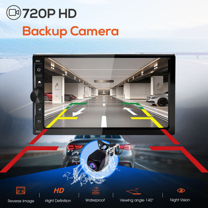 Haudio Double Din Car Stereo, 7" Car Radio with Wireless Carplay/Android Auto/BT 4.1/Backup Camera/Mirror Link/WiFi/FM/AM/RDS