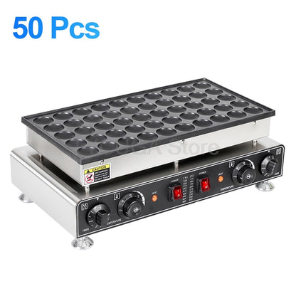 Commercial Electric Pancake Making Machine 50 Holes Waffle Maker Mini Dutch Pancake Maker Kitchen Home Appliance 110V 220V