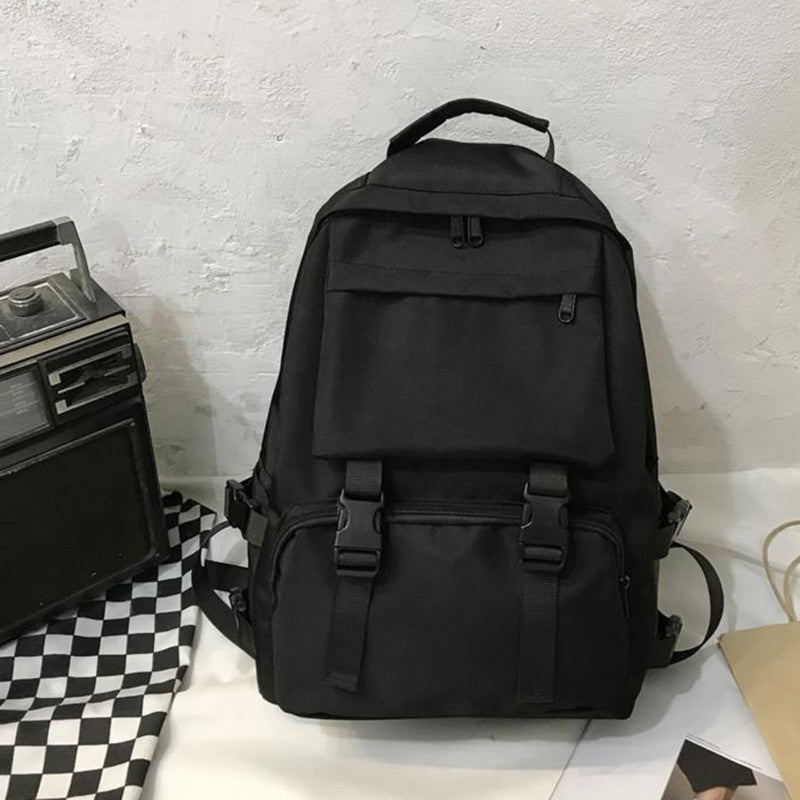 Mochilas Simples Grande Capacidade Bolsa de Viagem Sólida Harajuku Mochila Escolar Estudantil Bolsa Masculina Feminina Unissex High Street