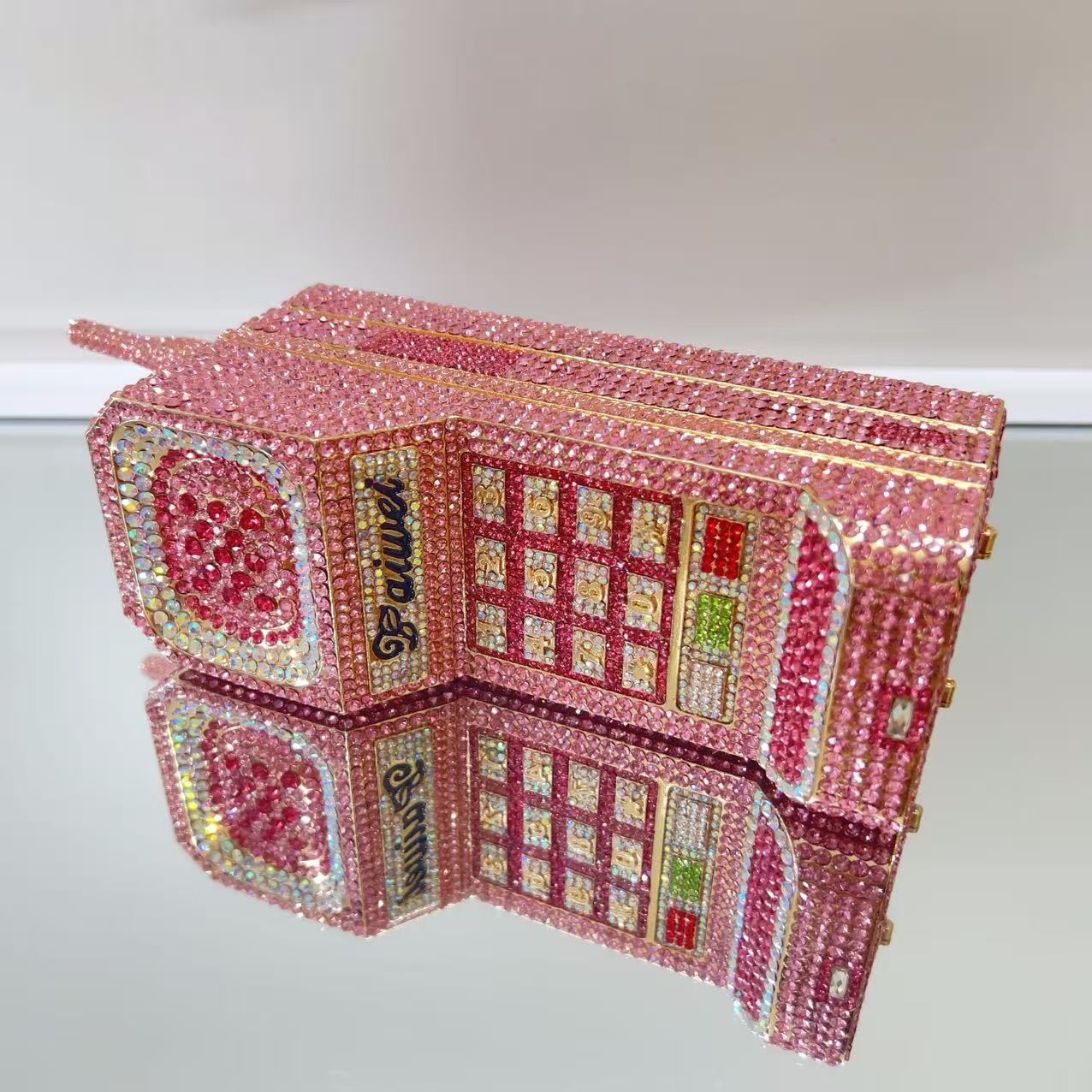 XIYUAN 2025 Cellphone Shaped Crystals Evening Bags Women Gorgeous Bling Rhinestones Clutches Classy Handbags Wedding Party Purse