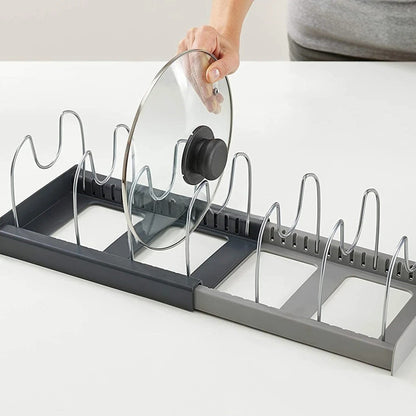 2025 HOT NEW Pot lid storage rack, suitable for cabinet drawers, a kitchen organizing tool suitable for storing cookware.