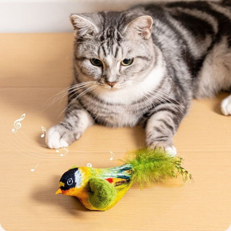 Brinquedo Interativo de Pássaros para Gatos, Brinquedo Sonoro de Gatnip para Perseguir e Provocar, Brinquedo de Gato Suspenso na Parede, Gato se Diverte Sozinho