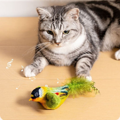 Brinquedo Interativo de Pássaros para Gatos, Brinquedo Sonoro de Gatnip para Perseguir e Provocar, Brinquedo de Gato Suspenso na Parede, Gato se Diverte Sozinho