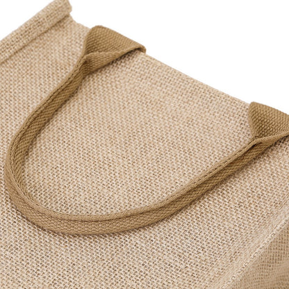 Bolsa feminina de juta, sacola de compras de grande capacidade, bolsa de viagem, bolsa masculina aberta