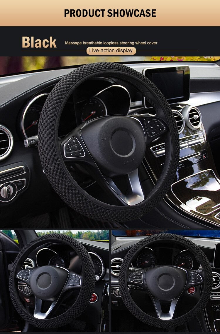 Universal Fashion Car Steering Wheel Cover Without Inner Ring Elastic Grip For Easy Installation And Removal Non Slip
