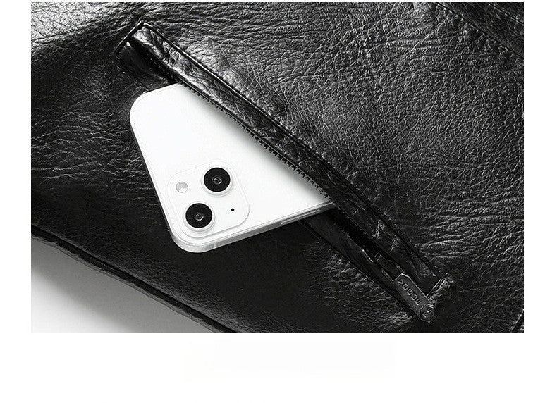 2025 veluokldly Leather Jacket Man Winter Motocross Windproof Warm PU Leather Coat chaqueta Male Trendy Motorcycle Fleece Coats