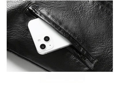 2025 veluokldly Leather Jacket Man Winter Motocross Windproof Warm PU Leather Coat chaqueta Male Trendy Motorcycle Fleece Coats